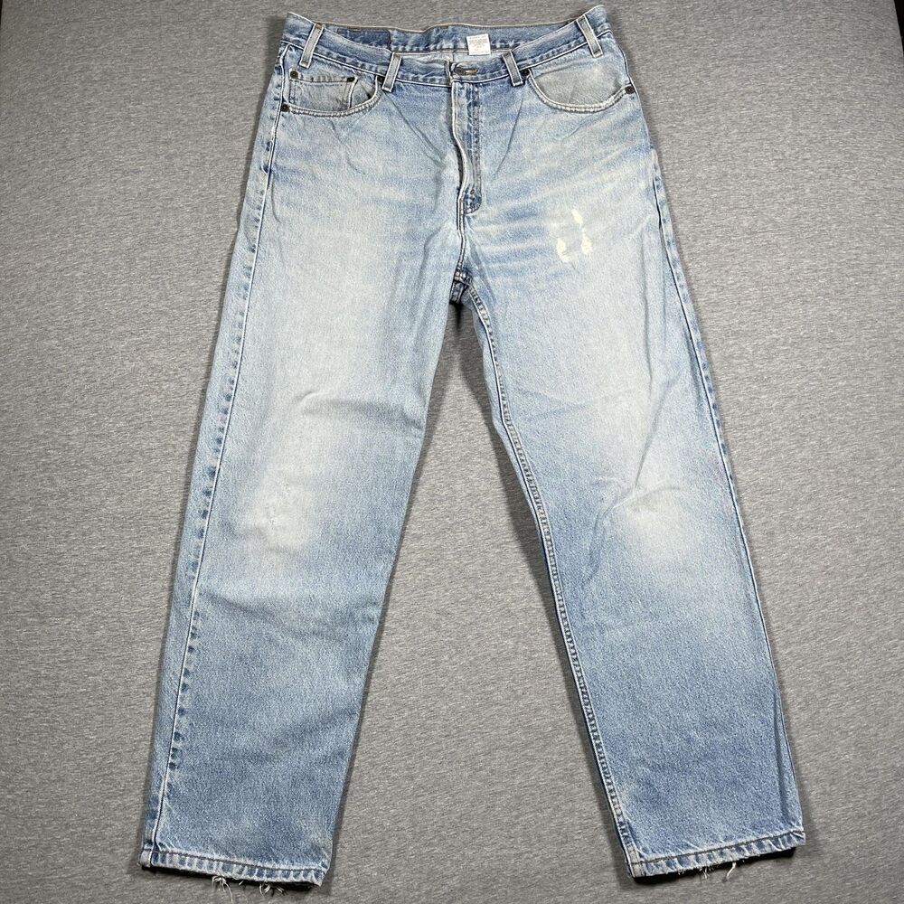 Vintage Levi's Jeans Mens 34x29 Blue Light Wash Relaxed Straight Leg Distressed